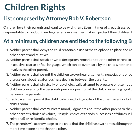 Children's Bill of Rights